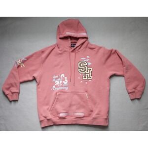 Sugarhill Paranoid Hoodie Salmon Pink Printed Graphics Pullover Men's 2XL